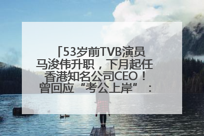 53岁前TVB演员马浚伟升职，下月起任香港知名公司CEO！曾回应“考公上岸”：真不是公务员