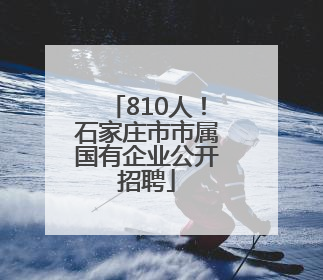 810人！石家庄市市属国有企业公开招聘