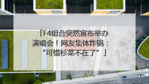 F4组合突然宣布举办演唱会！网友集体炸锅：“可惜杉菜不在了”