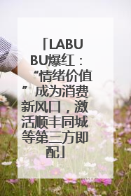 LABUBU爆红：“情绪价值”成为消费新风口，激活顺丰同城等第三方即配
