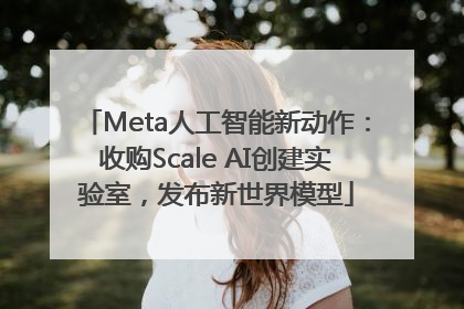 Meta人工智能新动作：收购Scale AI创建实验室，发布新世界模型